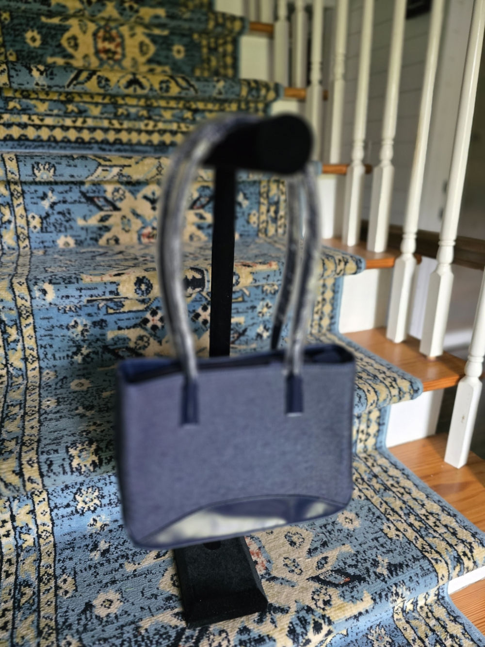 Navy Structured Tote Bag